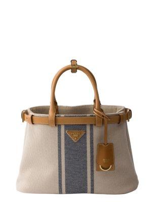 Buckle Small Canvas And Leather Bag by PRADA