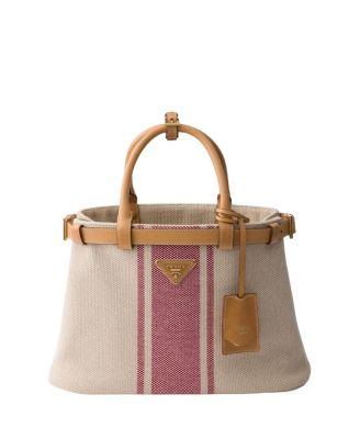 Buckle Small Canvas And Leather Bag by PRADA