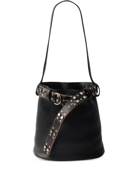 Buckle leather bucket bag by PRADA