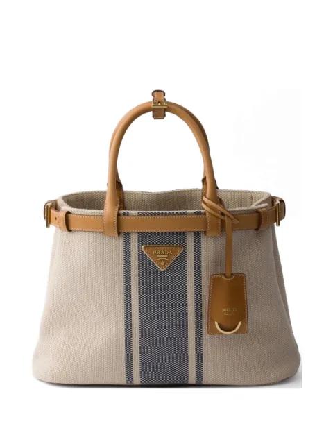 Buckle small canvas and leather bag by PRADA