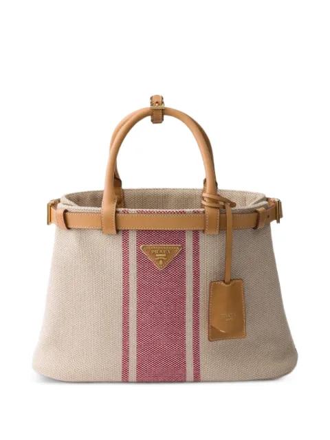 Buckle small canvas and leather bag by PRADA