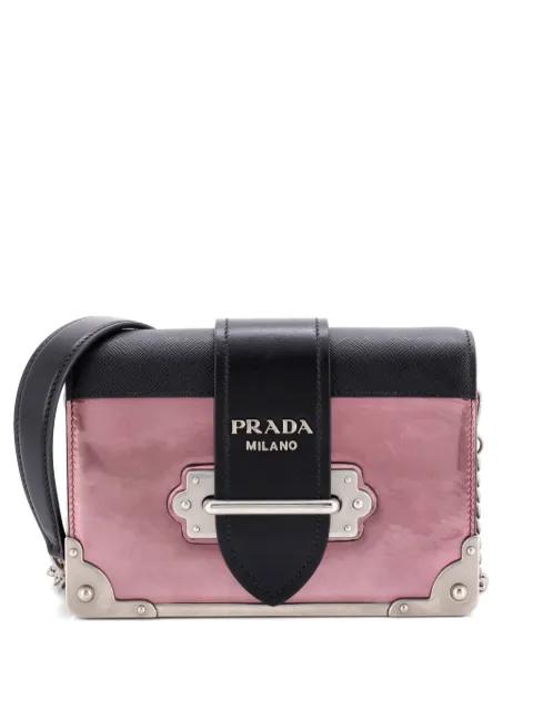Cahier Chain Metallic Leather and Saffiano Small crossbody bag by PRADA 