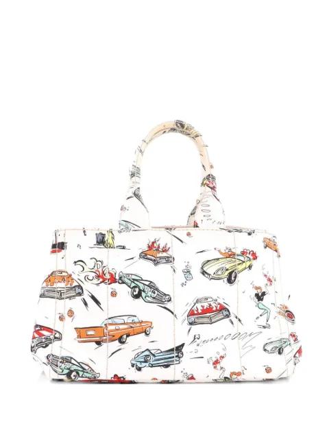 Canapa Convertible Printed Canvas Medium tote bag by PRADA 