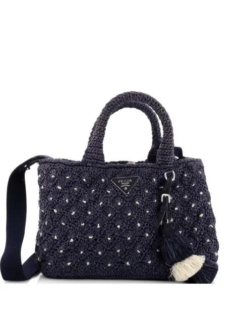 Canapa Raffia Crochet Small tote bag by PRADA 