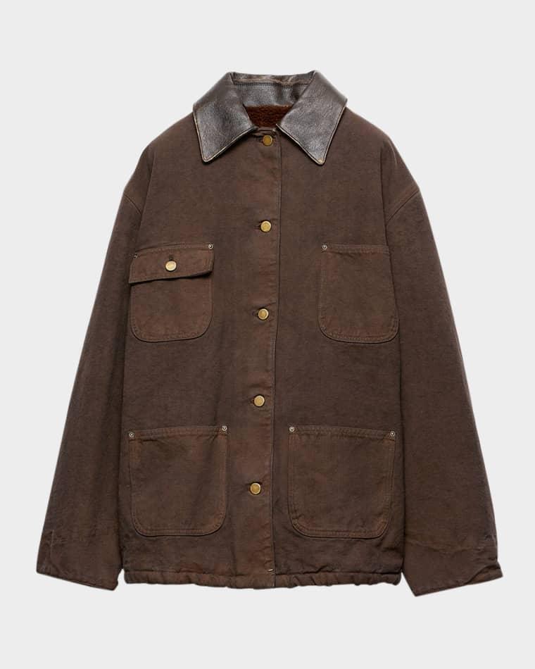 Canvas Barn Jacket With Fleece Lining by PRADA