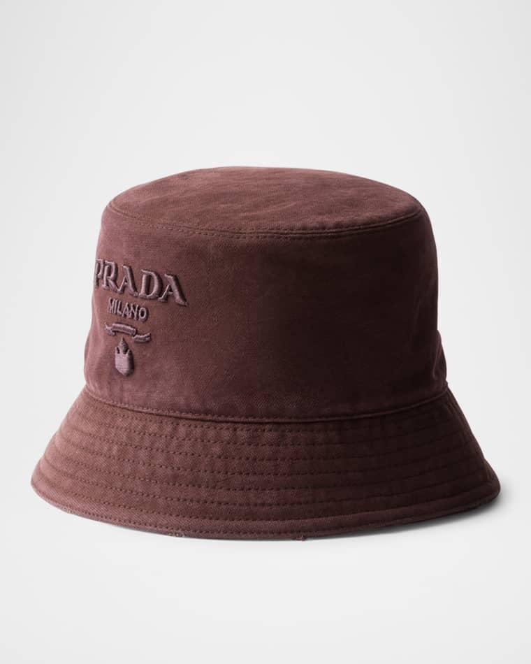 Canvas Logo Bucket Hat by PRADA