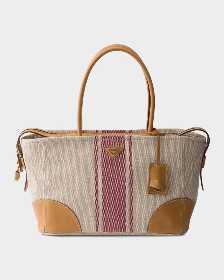 Canvas and Leather Tote Bag by PRADA