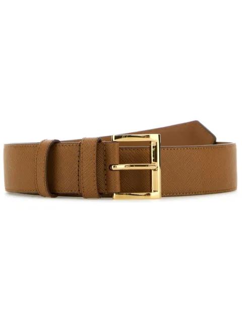 Caramel leather belt by PRADA
