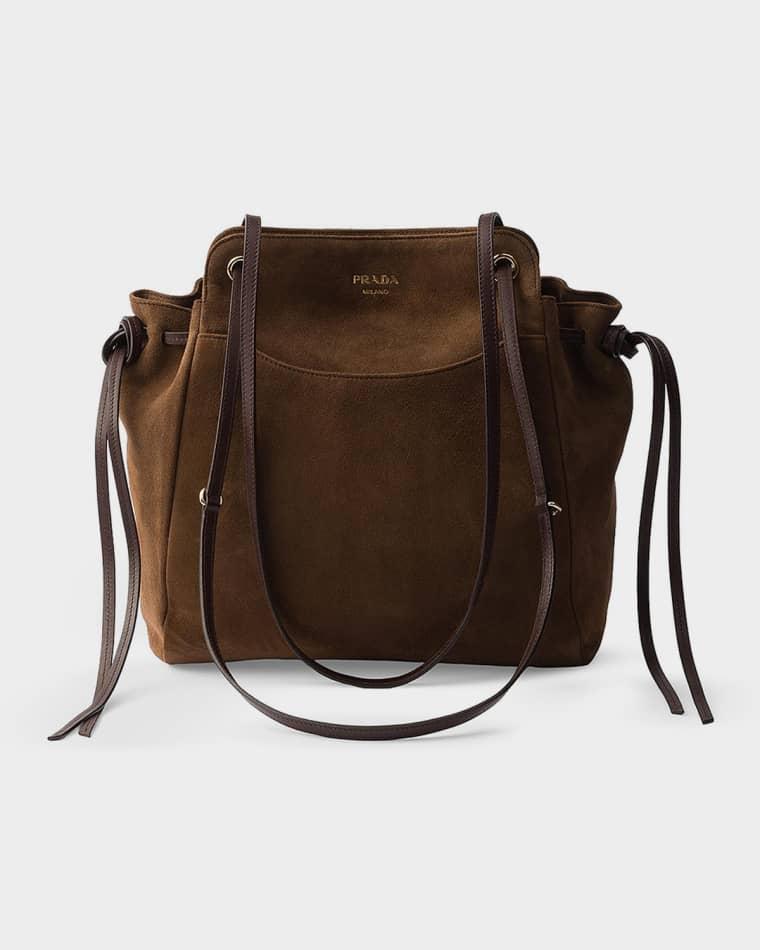 Carry Medium Suede Tote Bag by PRADA