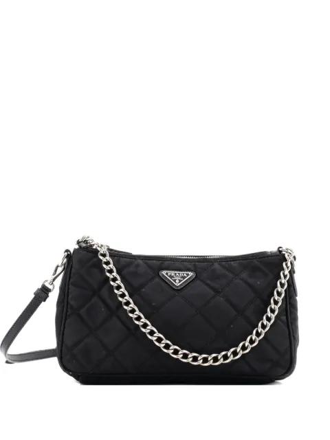 Chain Zip Shoulder Bag Quilted Tessuto Small crossbody bag by PRADA 