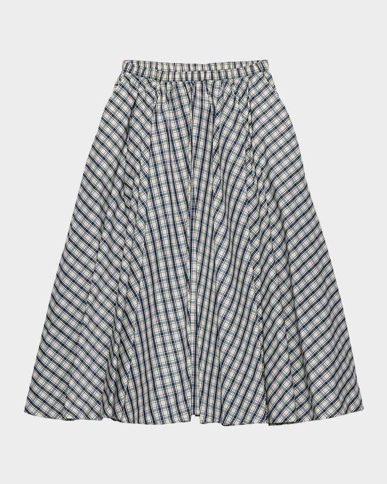 Check Cotton-Blend Chambray Midi-Skirt by PRADA