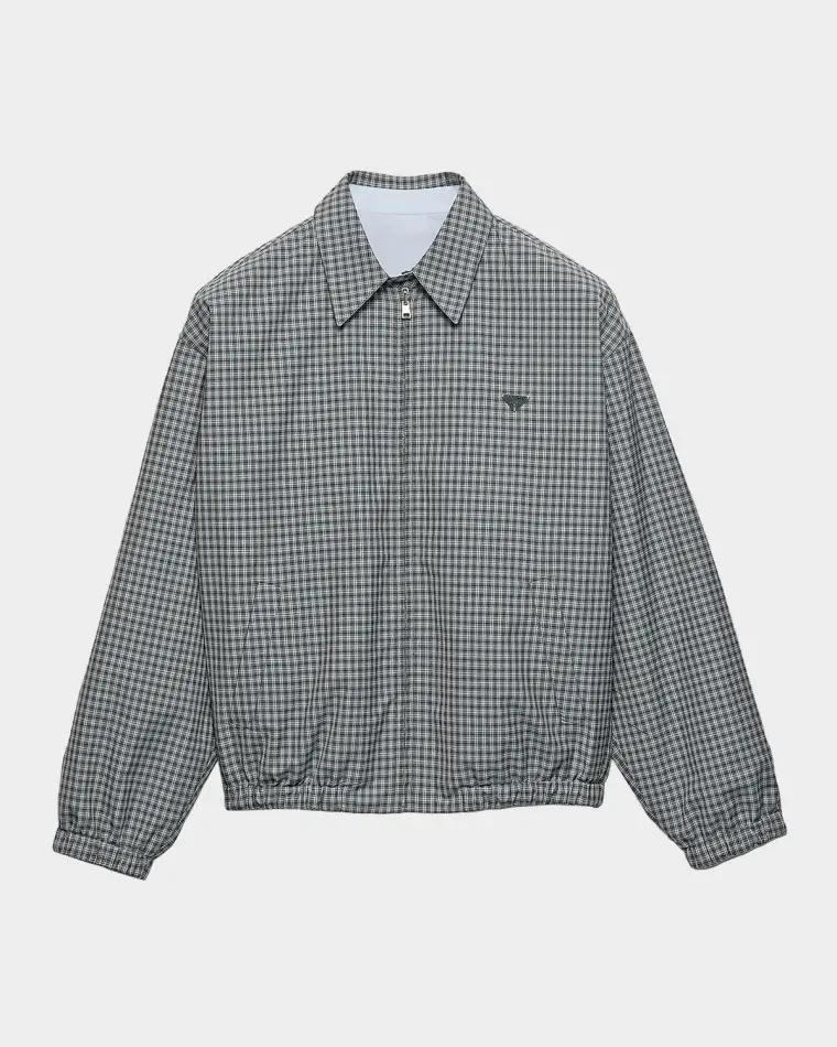 Check Wool-Cotton Shirt Jacket by PRADA