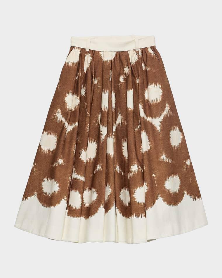Circle-Print Canvas Skirt by PRADA