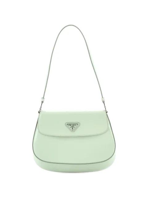 Cleo Flap Shoulder Bag Spazzolato Leather Small hobo bag by PRADA 