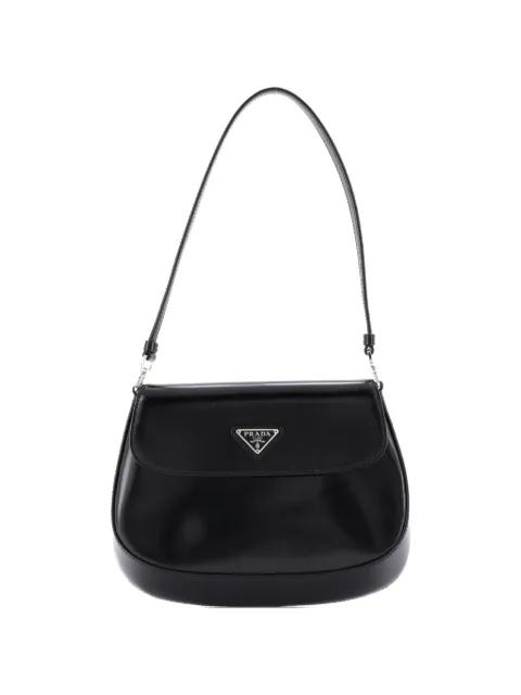 Cleo Flap Shoulder Bag Spazzolato Leather Small hobo bag by PRADA 