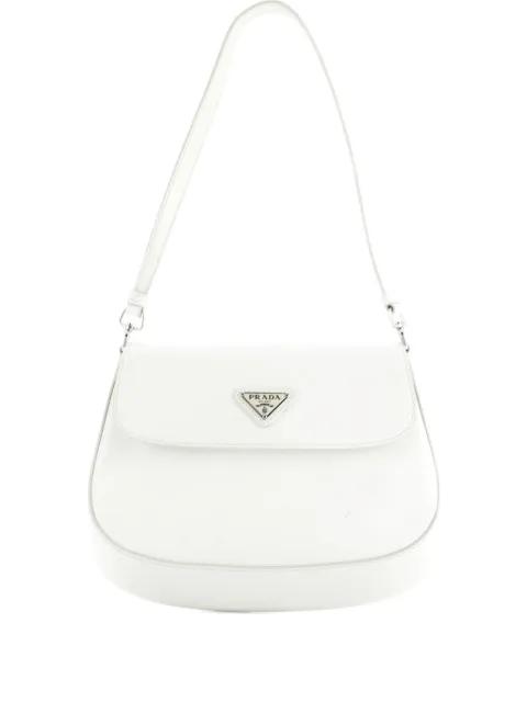Cleo Flap Shoulder Bag Spazzolato Leather Small hobo bag by PRADA 