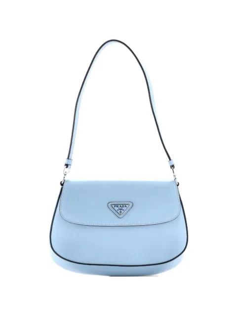 Cleo Flap Shoulder Bag Spazzolato Leather Small hobo bag by PRADA 