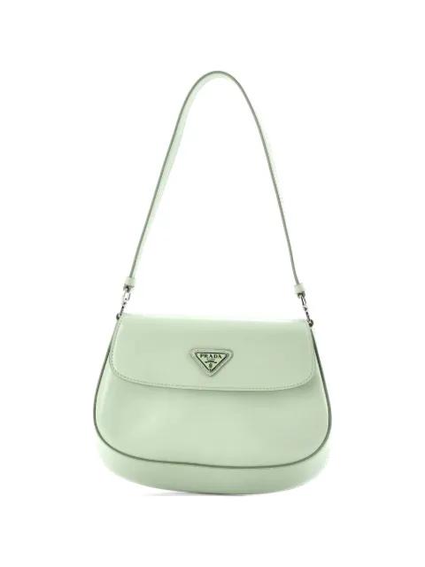 Cleo Flap Shoulder Bag Spazzolato Leather Small hobo bag by PRADA 