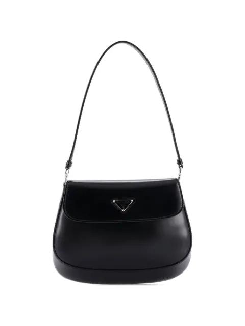 Cleo Flap Shoulder Bag Spazzolato Leather Small hobo bag by PRADA 
