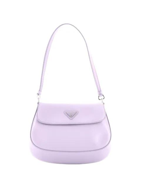 Cleo Flap Shoulder Bag Spazzolato Leather Small hobo bag by PRADA 