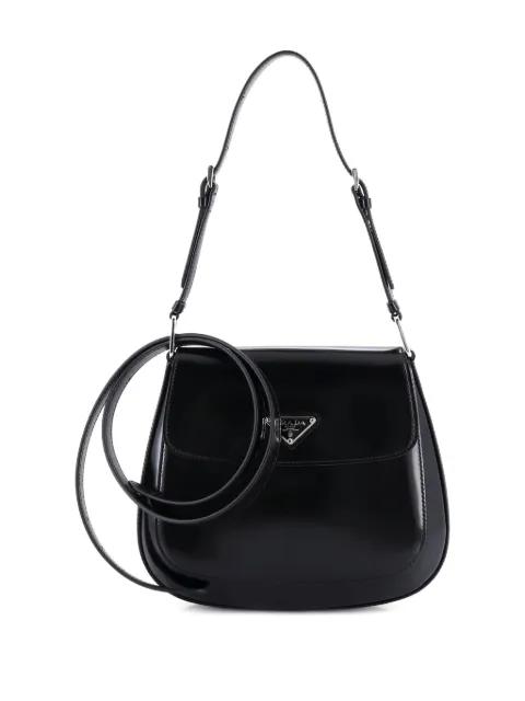 Cleo Flap Shoulder Bag Spazzolato Leather Small hobo bag by PRADA 