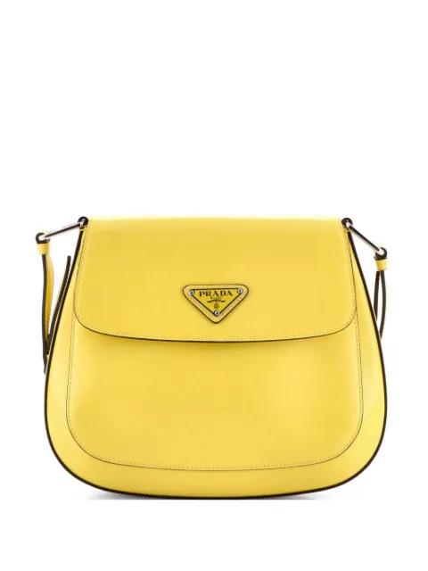 Cleo Flap Shoulder Bag Spazzolato Leather Small hobo bag by PRADA 