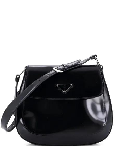 Cleo Flap Spazzolato Leather Large shoulder bag by PRADA 