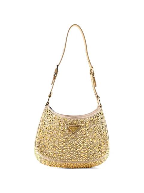 Cleo Shoulder Bag Crystal Embellished Satin Small crossbody bag by PRADA 
