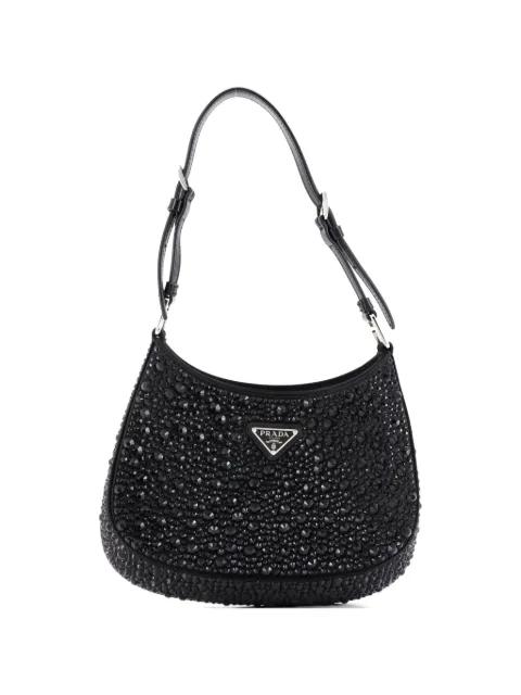 Cleo Shoulder Bag Crystal Embellished Satin Small crossbody bag by PRADA 