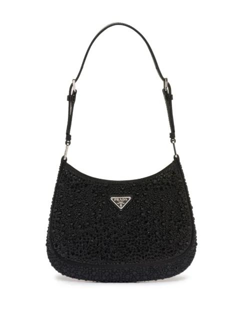 Cleo crystal-embellished shoulder bag by PRADA