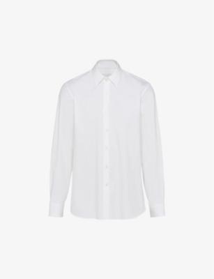 Collared slim-fit cotton-blend shirt by PRADA