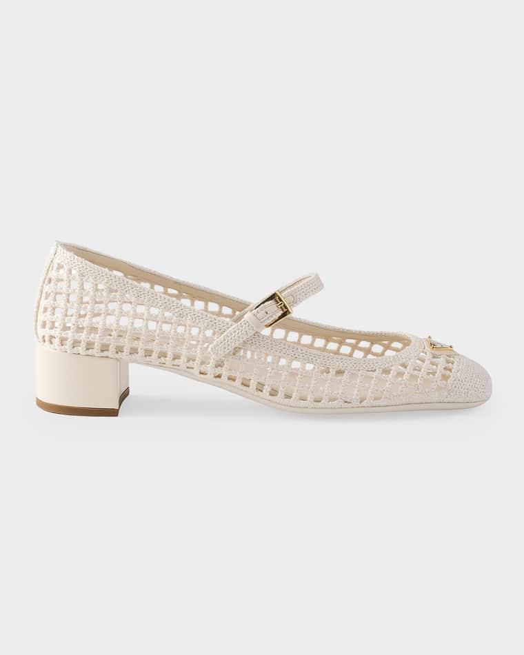 Cotton Crochet Pumps by PRADA
