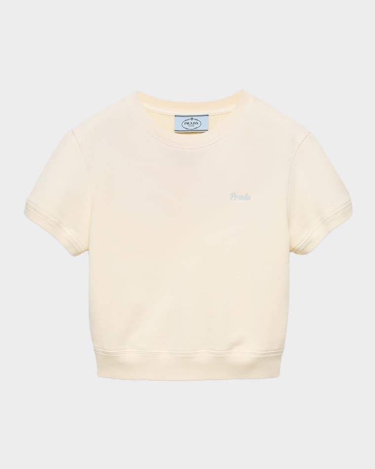 Cotton Fleece Crew-Neck T-Shirt by PRADA