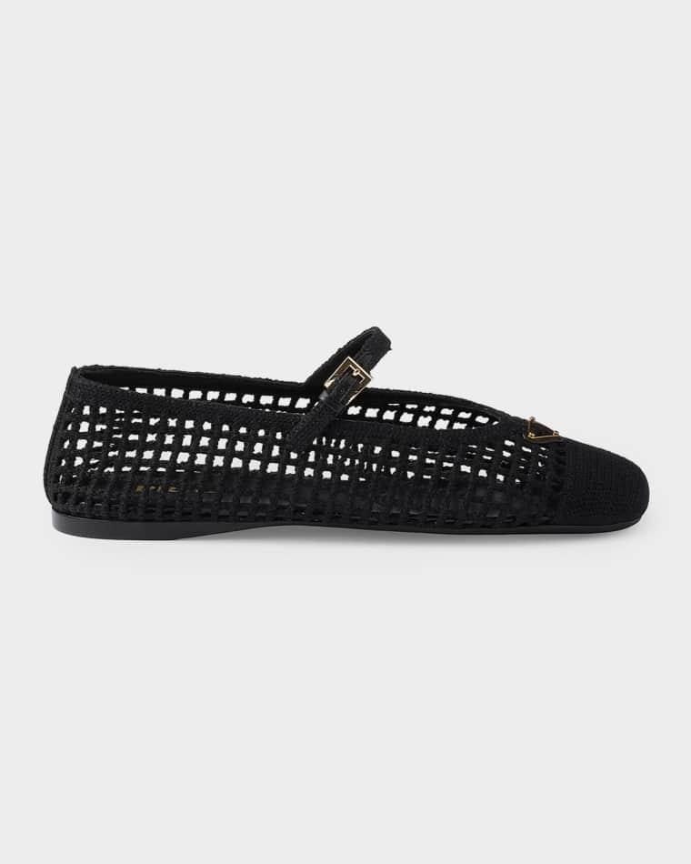 Crochet Ballerina Flats by PRADA
