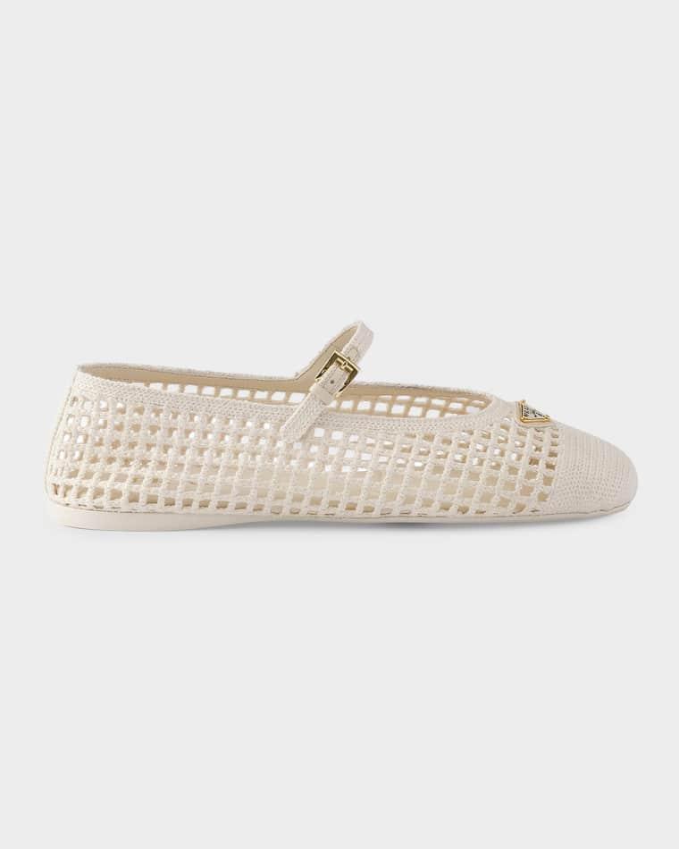 Crochet Ballerina Flats by PRADA