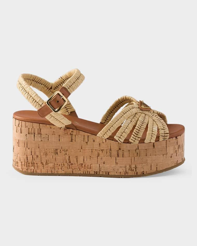 Crochet Platform Sandals by PRADA