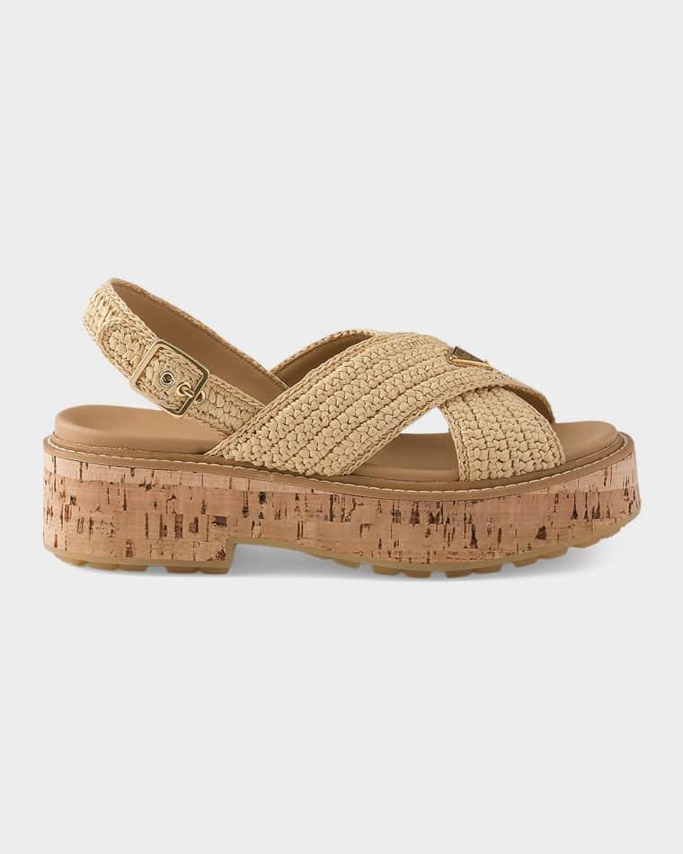 Crochet Platform Sandals by PRADA