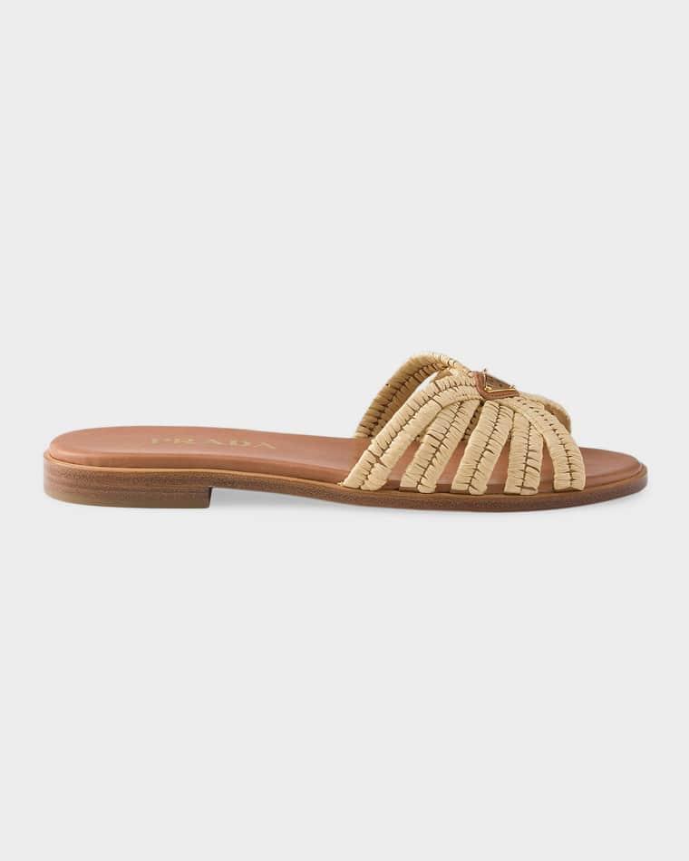 Crochet Raffia Slides by PRADA