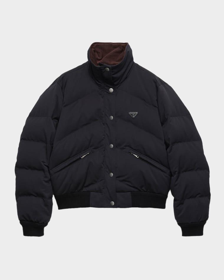 Cropped Compact Poplin Down Jacket by PRADA