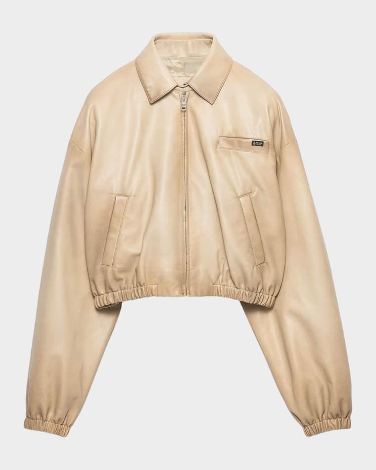 Cropped Nappa Leather Jacket by PRADA