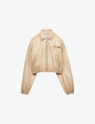 Cropped Nappa Leather Jacket by PRADA