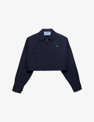 Cropped Poplin Blouson Jacket by PRADA
