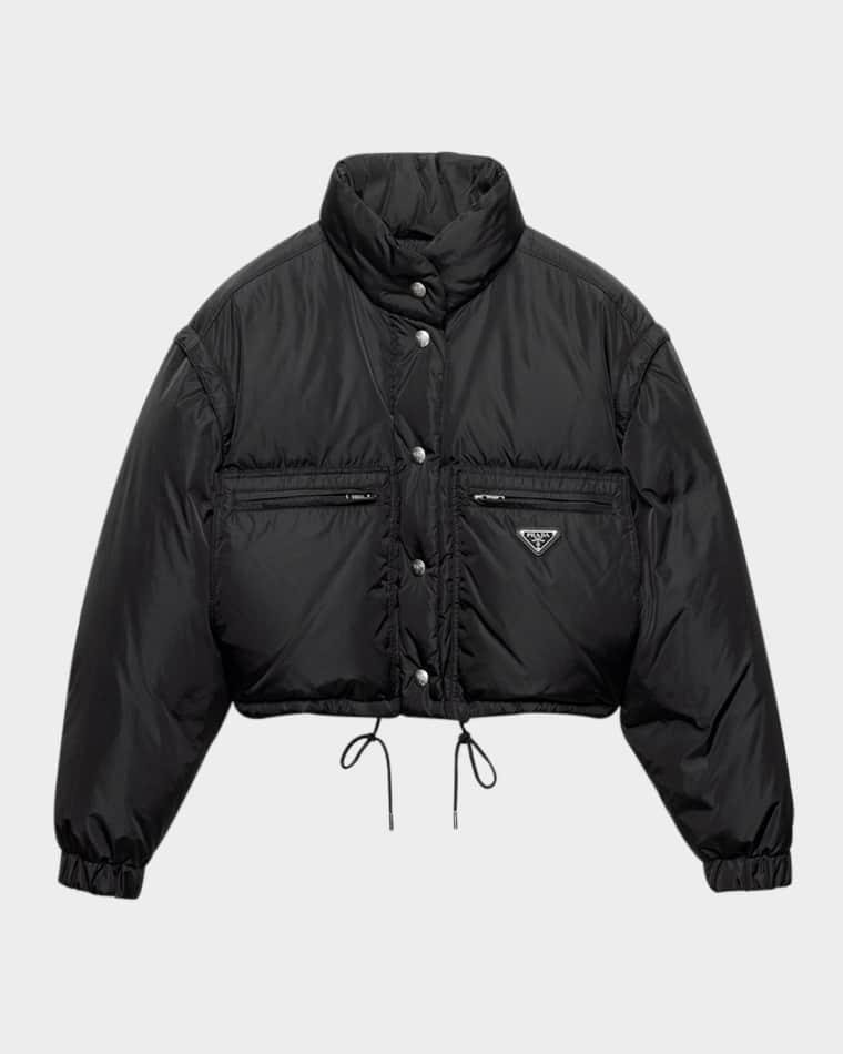 Cropped Re-Nylon Down Jacket by PRADA