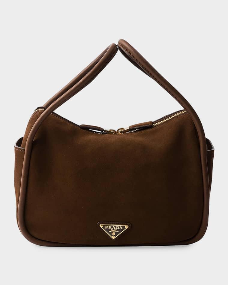 Darling Zip Suede Top-Handle Bag by PRADA