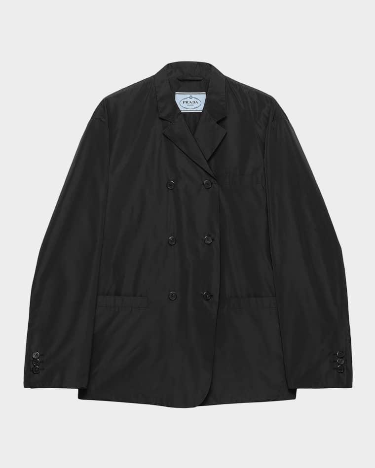 Double-Breasted Technical Taffeta Jacket by PRADA