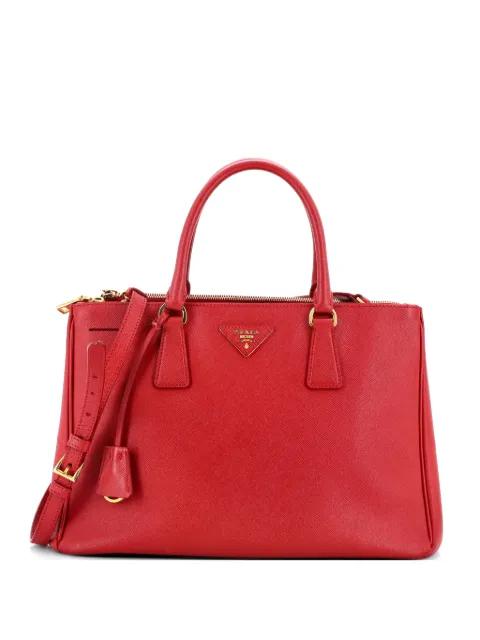 Double Zip Lux Saffiano Leather Medium tote bag by PRADA 