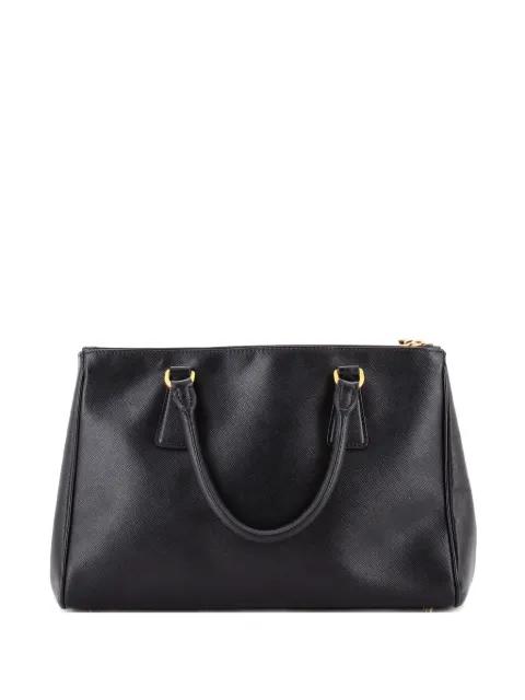 Double Zip Lux Saffiano Leather Small tote bag by PRADA 