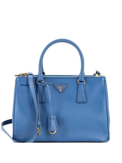 Double Zip Lux Saffiano Leather Small tote bag by PRADA 