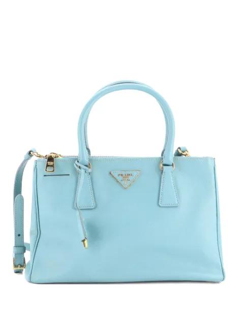 Double Zip Lux Saffiano Leather Small tote bag by PRADA 