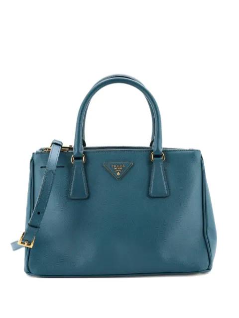 Double Zip Lux Saffiano Leather Small tote bag by PRADA 